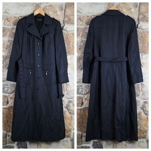 Escada S SMALL 36 Wool Belted Trench Coat Jacket